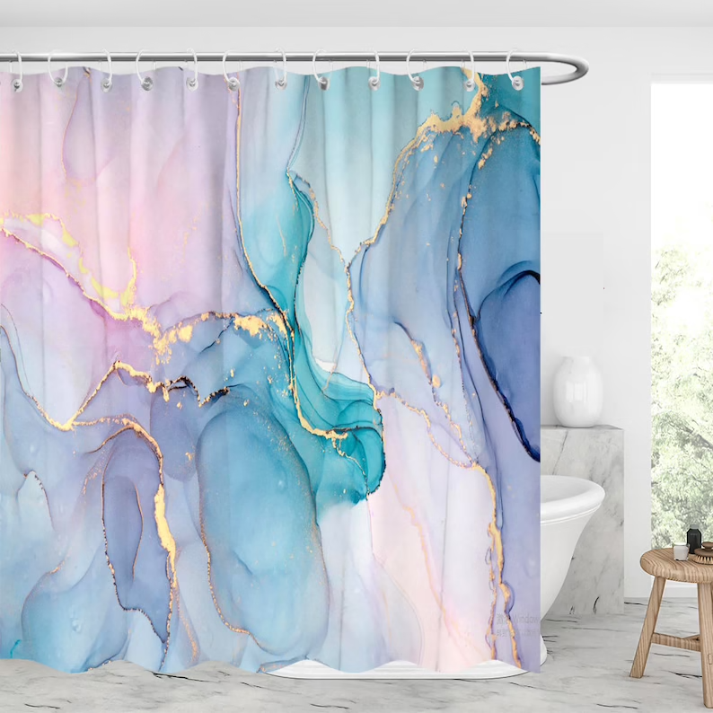 Waterproof Modern Fabric Bathroom Shower Curtain